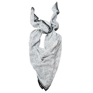 Unbranded Black & White Animal Print Stripe Square Scarf